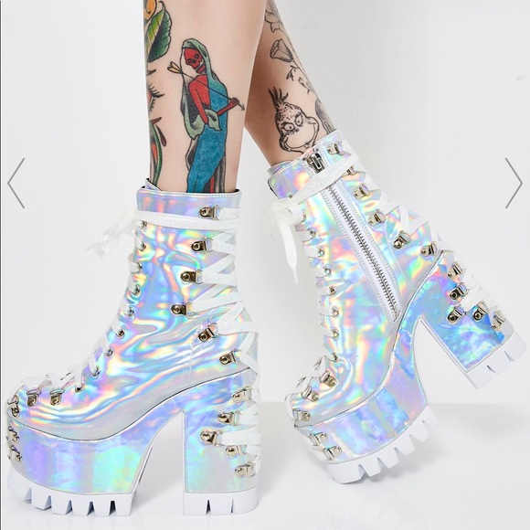 Dolls Kill Shoes Lucid Dreams Corset Platform Boots